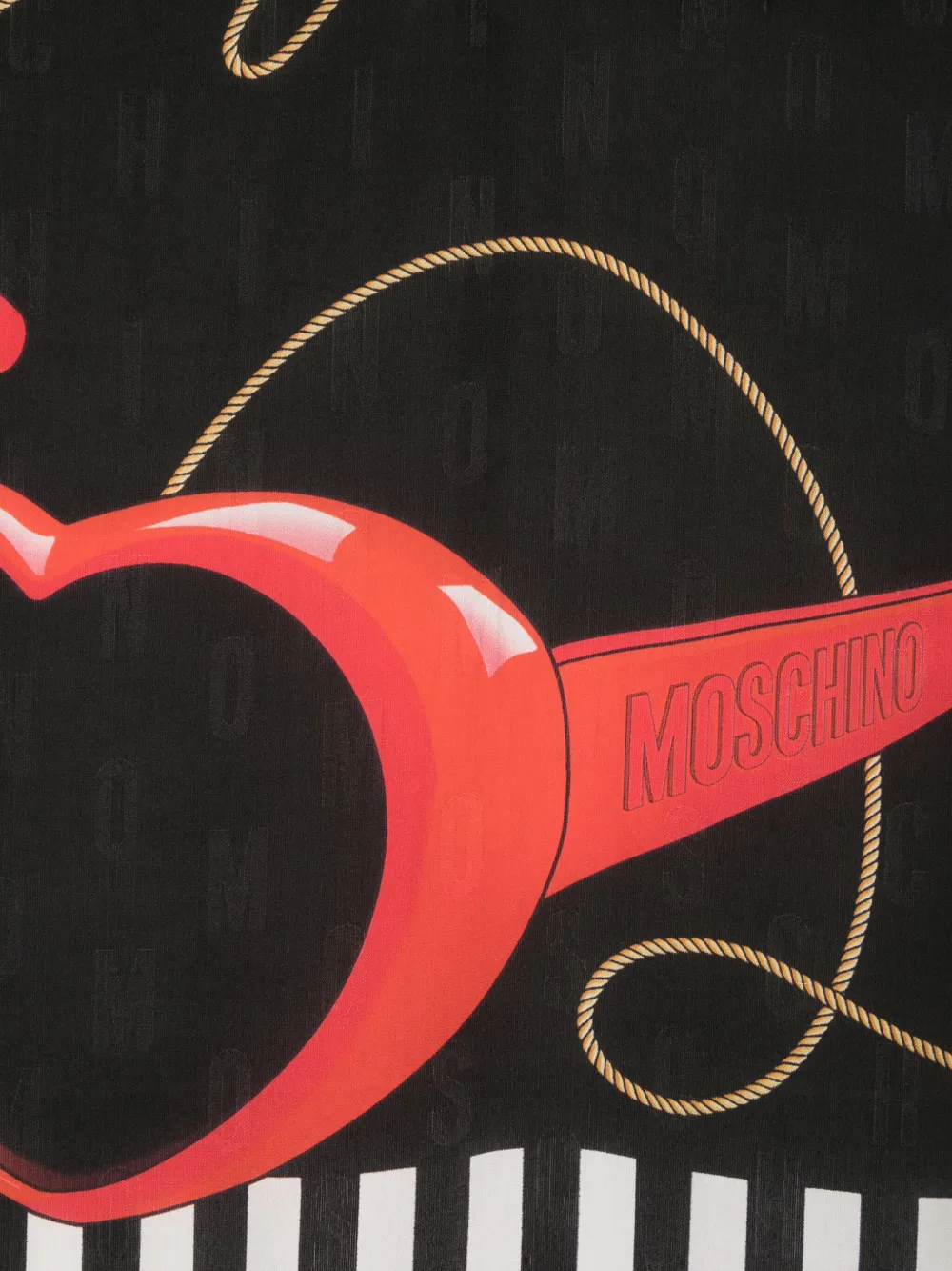 Moschino Sjaal met logoprint - Zwart