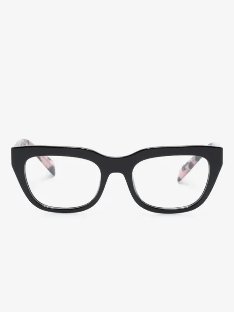 Prada Eyewear 톨토이즈셸 디테일 캣아이 프레임 안경