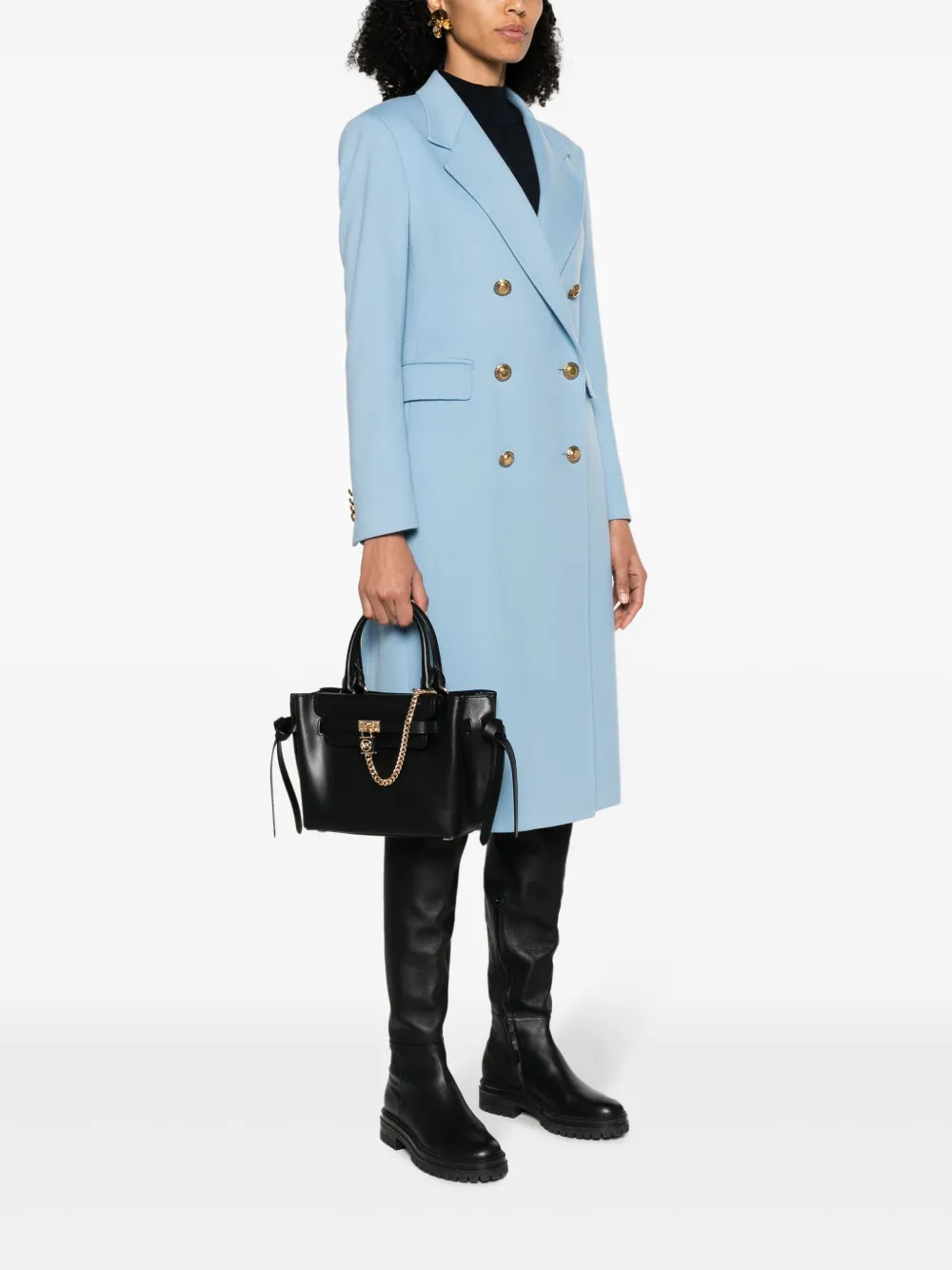 Michael Kors small Hamilton Legacy leather satchel - Zwart