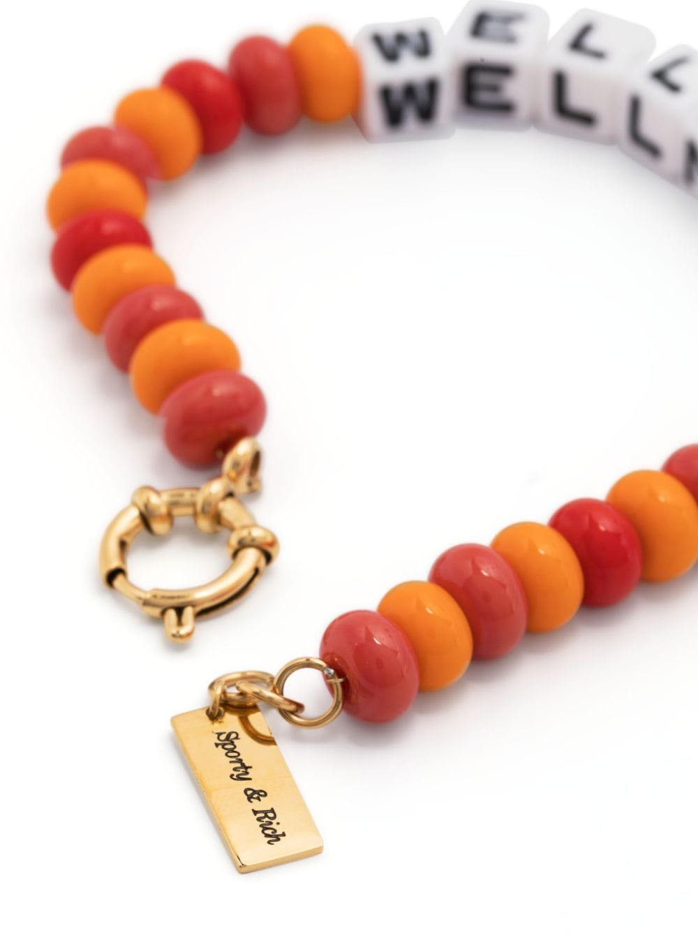 Shop Sporty And Rich Wellness Bead Bracelet In Orange