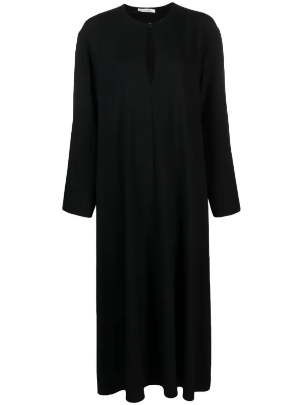 The Row Round-neck Wool Dress in Black