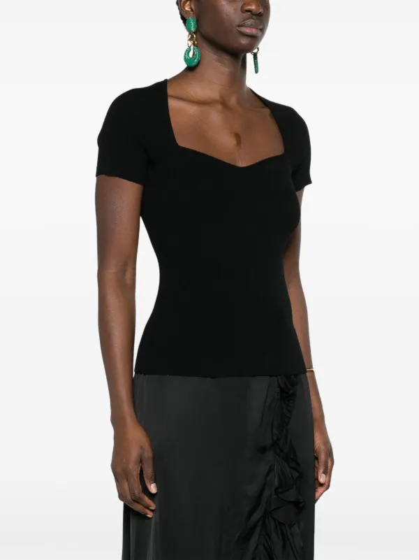Maje ribbed-knit Top Black FARFETCH JO