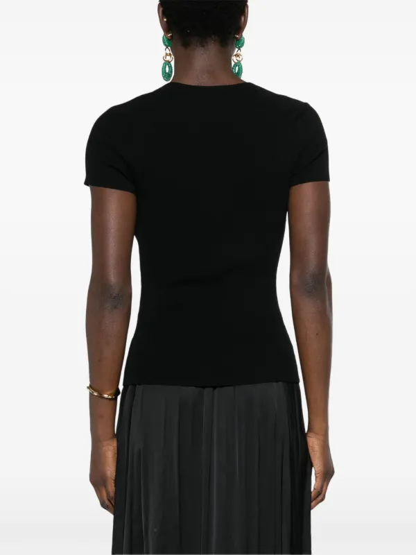 Maje ribbed-knit Top Black FARFETCH JO