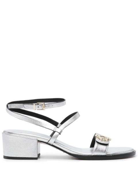 Maje Clover-plaque metallic sandals