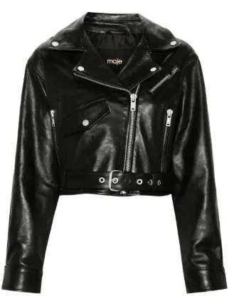 Maje beline leather jacket online