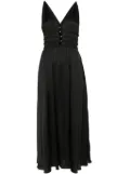 Maje V-neck satin-effect dress - Black