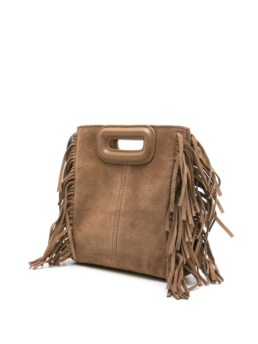 Maje M Fringed Suede Tote Bag In 褐色