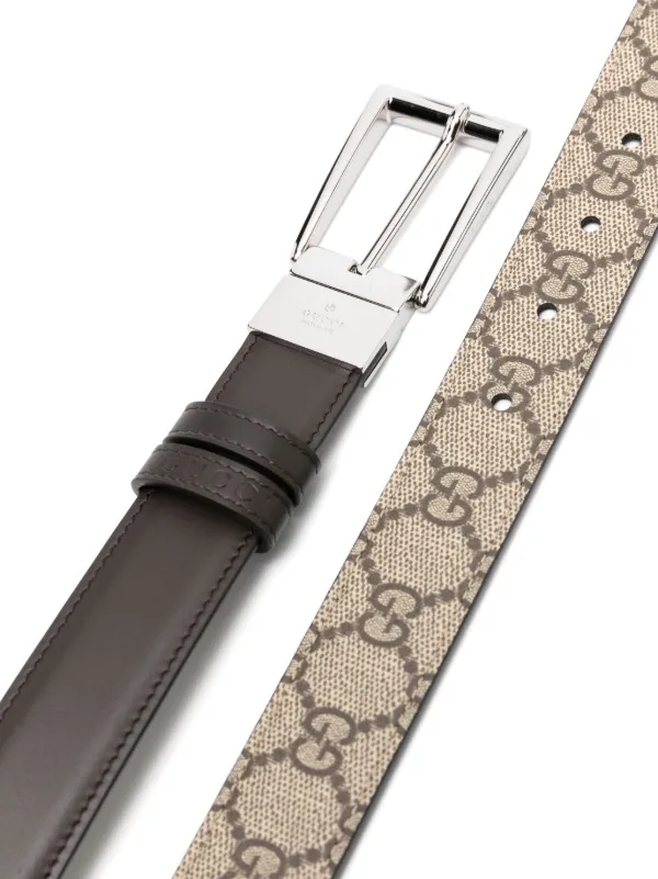 Gucci GG Supreme Reversible Belt Neutrals FARFETCH AU