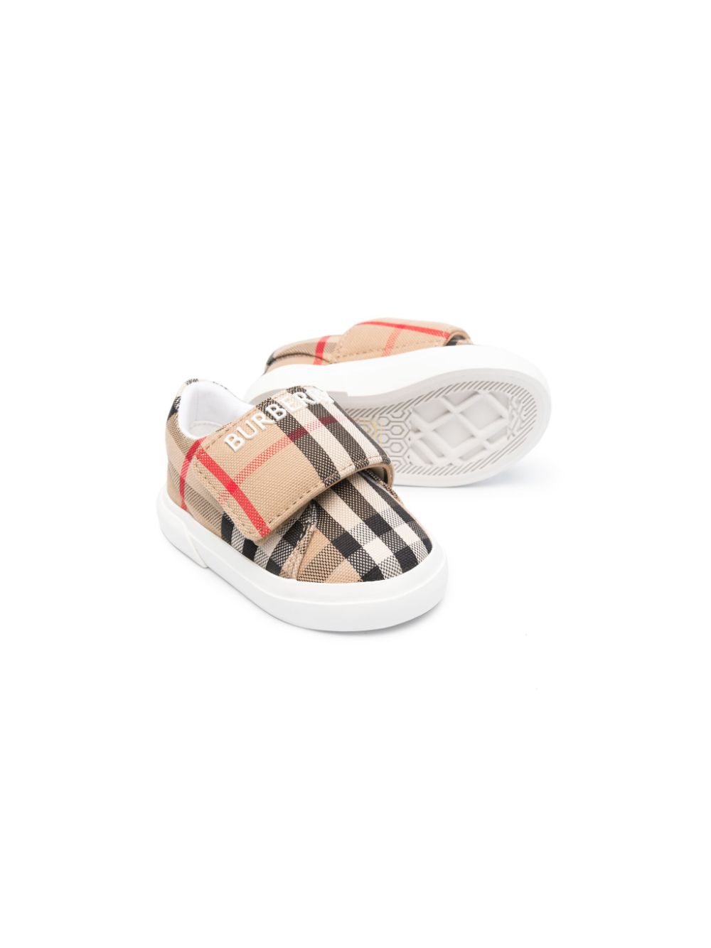 Burberry Kids check-pattern touch-strap sneakers - Brown