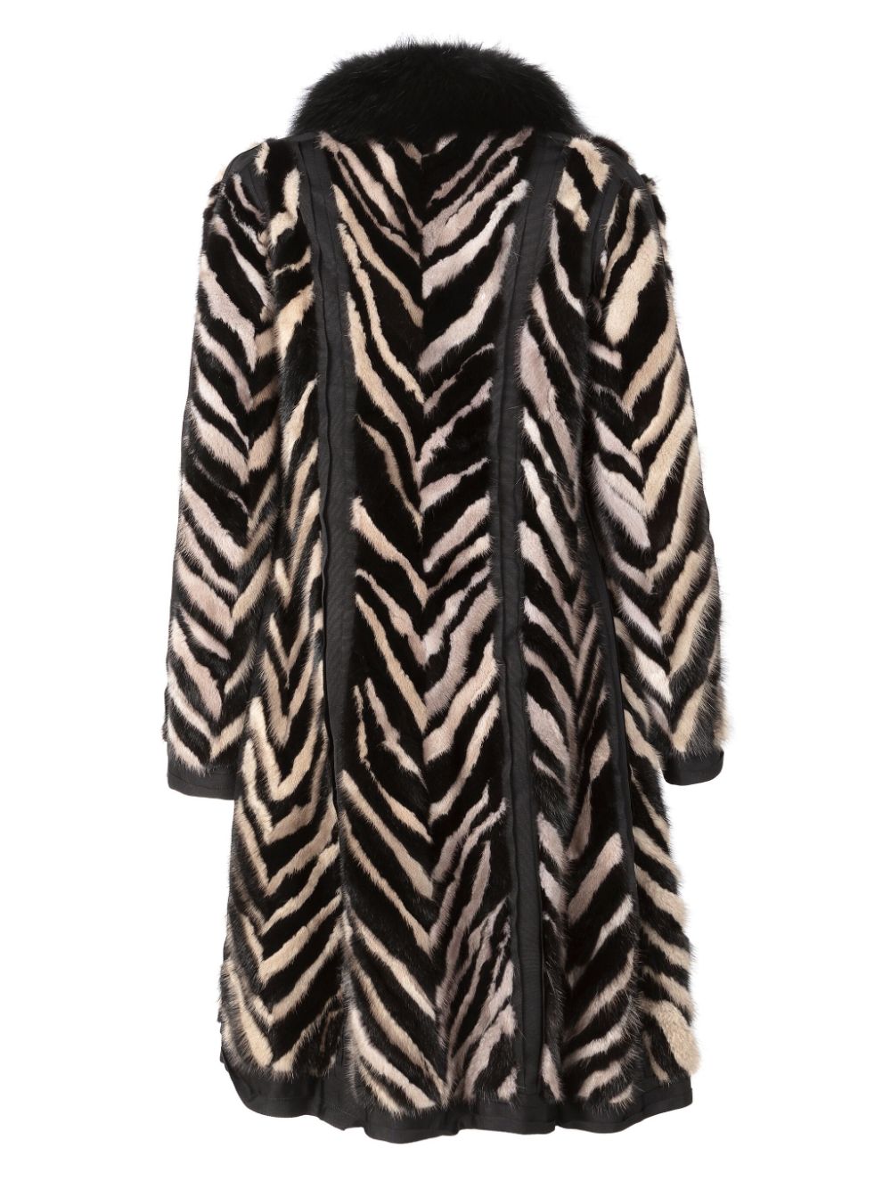 Pre-owned Lanvin Tiger-print Faux-fur Coat In Black
