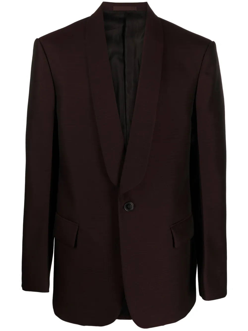 Lanvin Shawl-lapels Wool Blend Blazer In Brown