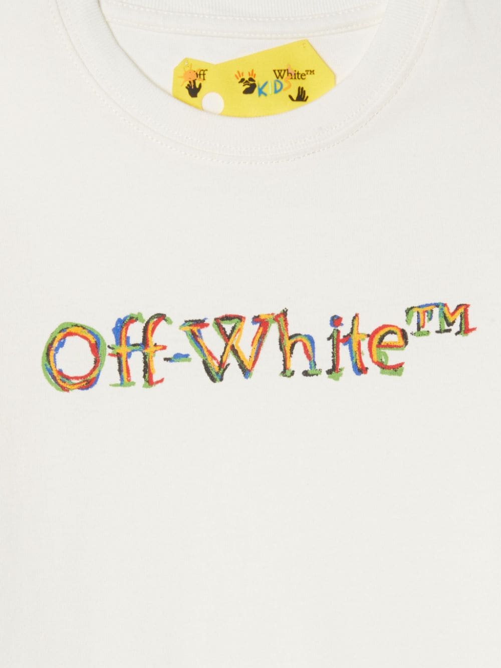 Shop Off-white Logo Sketch Cotton T-shirt In White