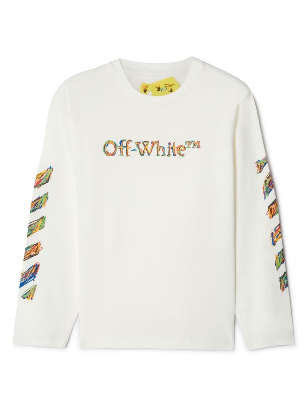 Off-White Kids Logo Sketch T-shirt met lange mouwen Wit