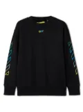 Off-White Kids Arrow-print cotton sweatshirt - Black