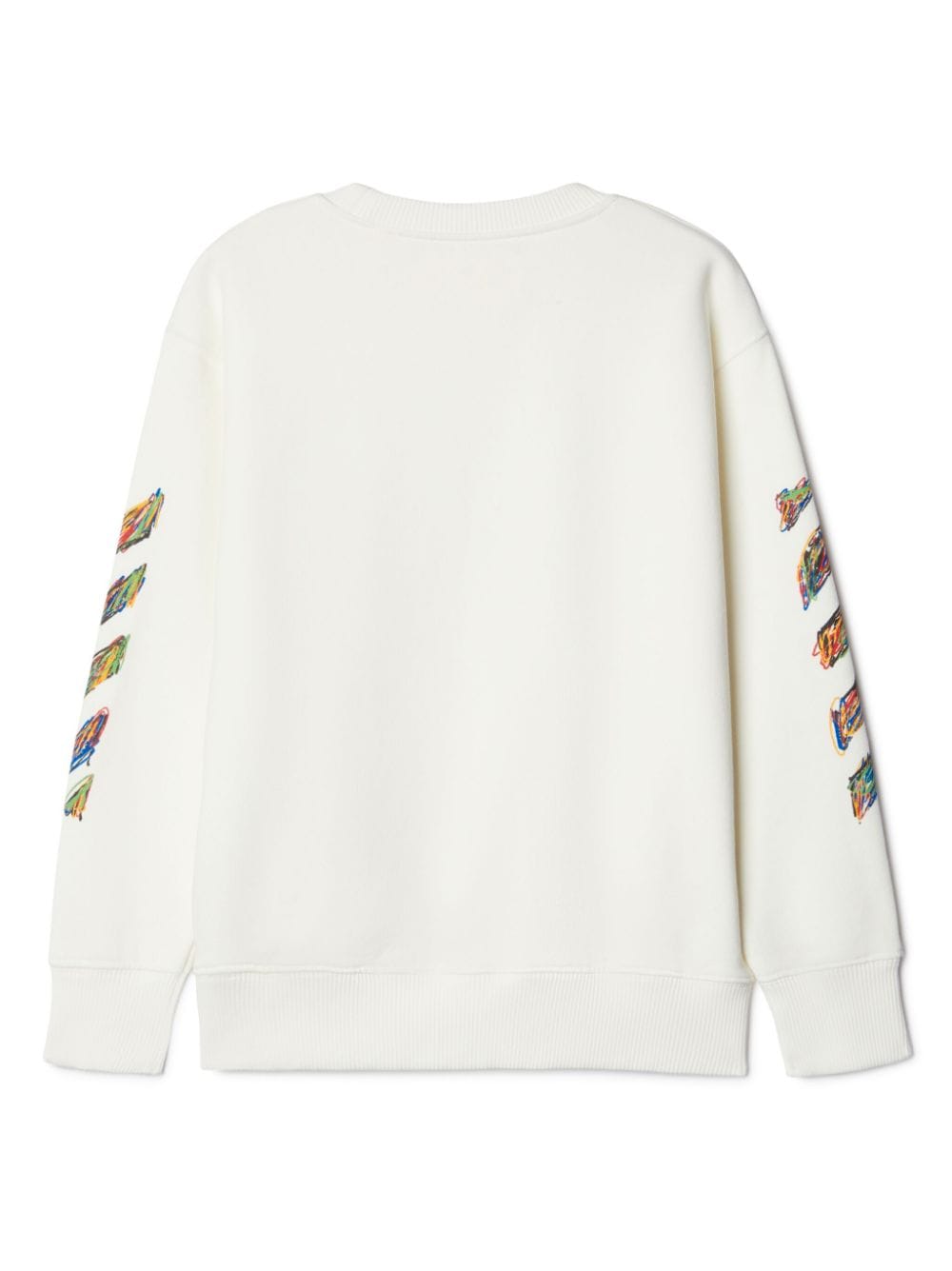 Shop Off-white Logo Sketch Cotton Sweatshirt In White
