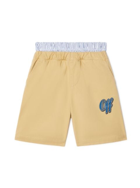 Off-White Kids Baseball logo-print cotton shorts