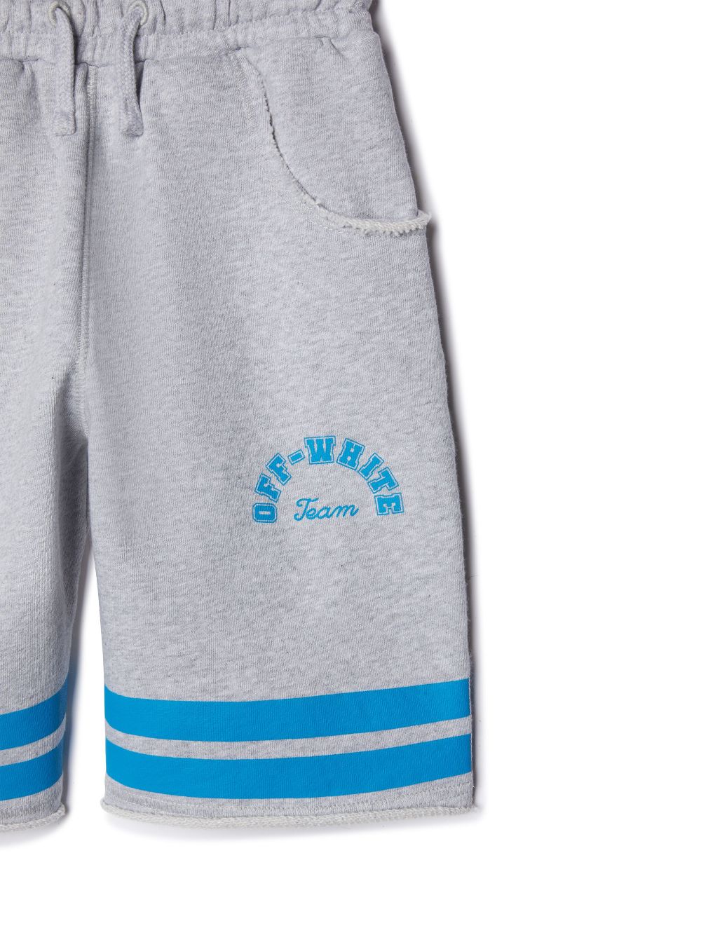 Shop Off-white Team 23 Cotton Shorts In Grey