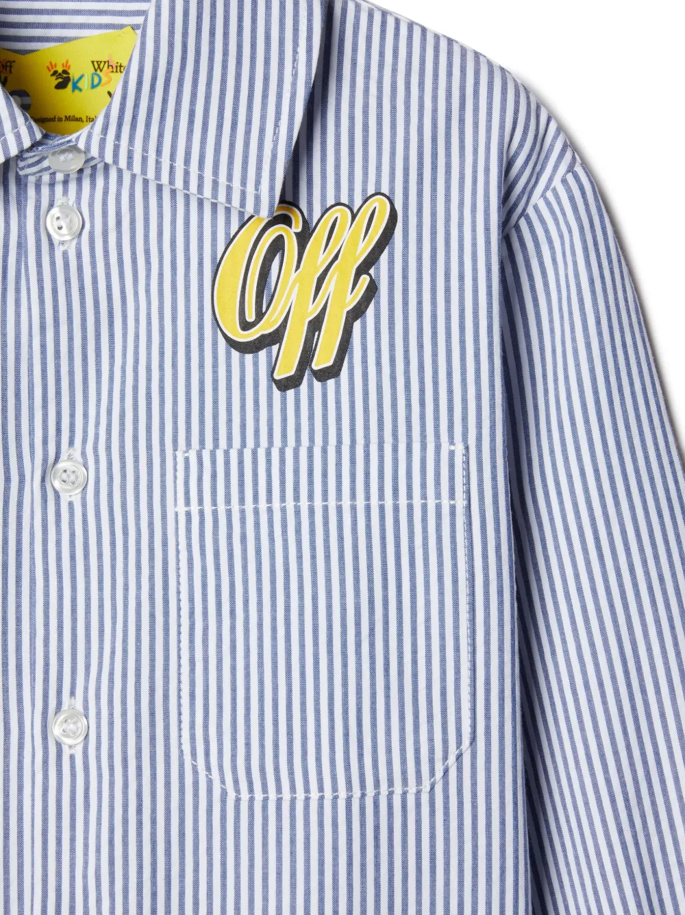 Off-White Kids Katoenen shirt met logoprint Blauw