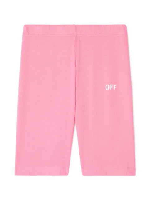 Off-White Kids Off Stamp ribbed shorts