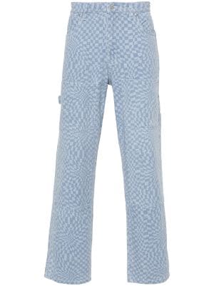 Pleasures Special Printed Denim Pants Blue