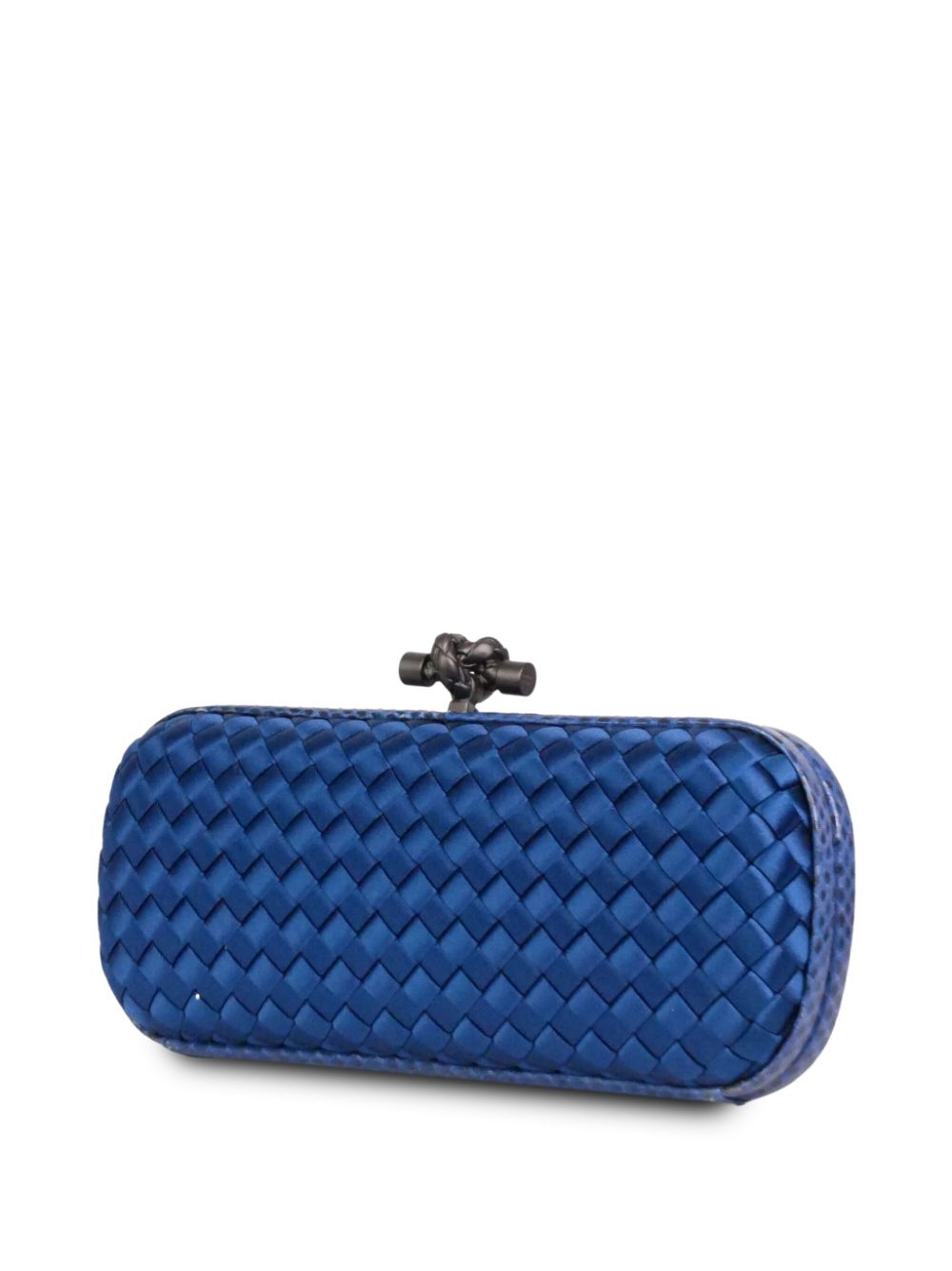 Bottega Veneta Pre-Owned Knot intrecciato leather clutch bag - Blauw