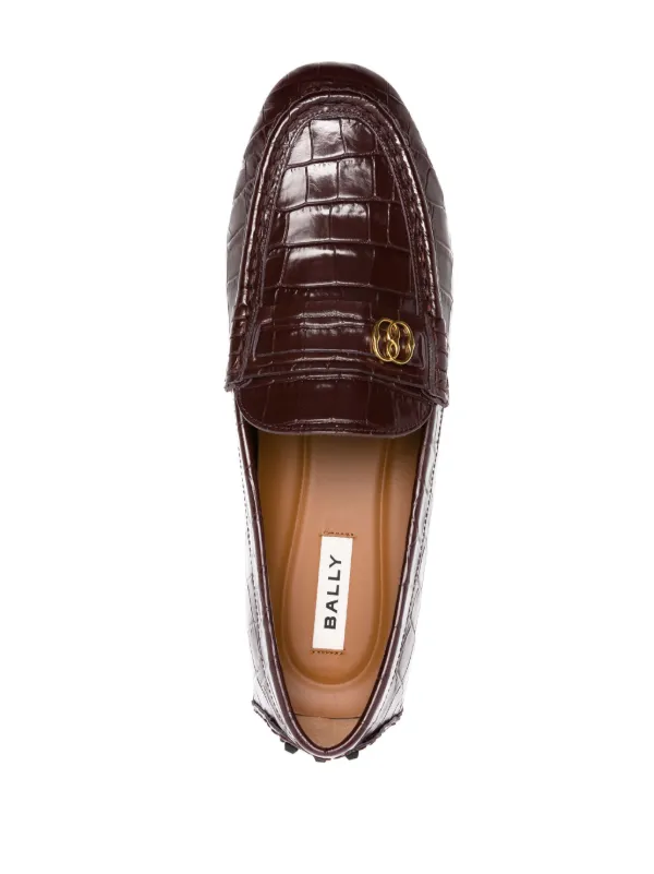 Crocodile hot sale leather loafers