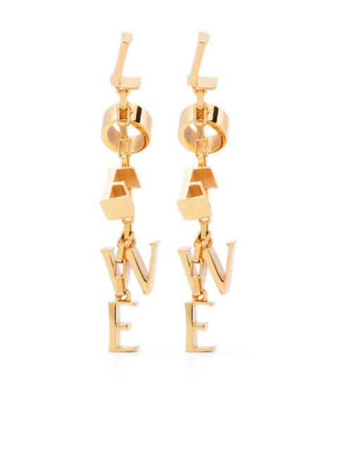 LOEWE letter-charms plated drop earrings