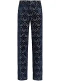 ETRO jacquard velvet trousers - Blue