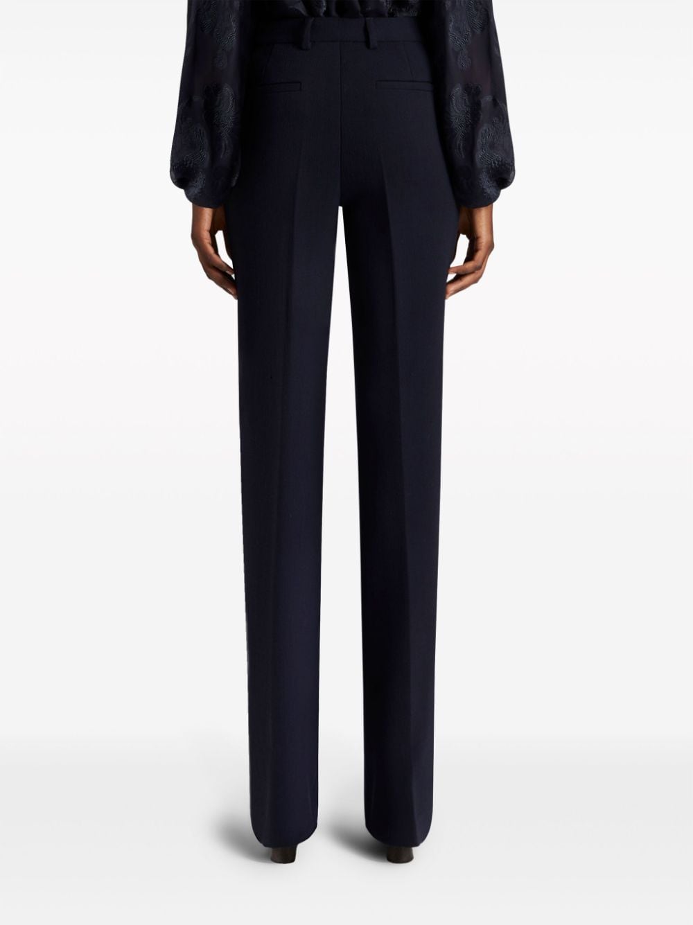 Shop Etro Long Tapered-leg Trousers In Blue