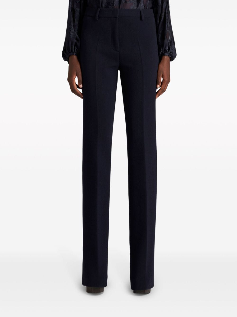 Shop Etro Long Tapered-leg Trousers In Blue