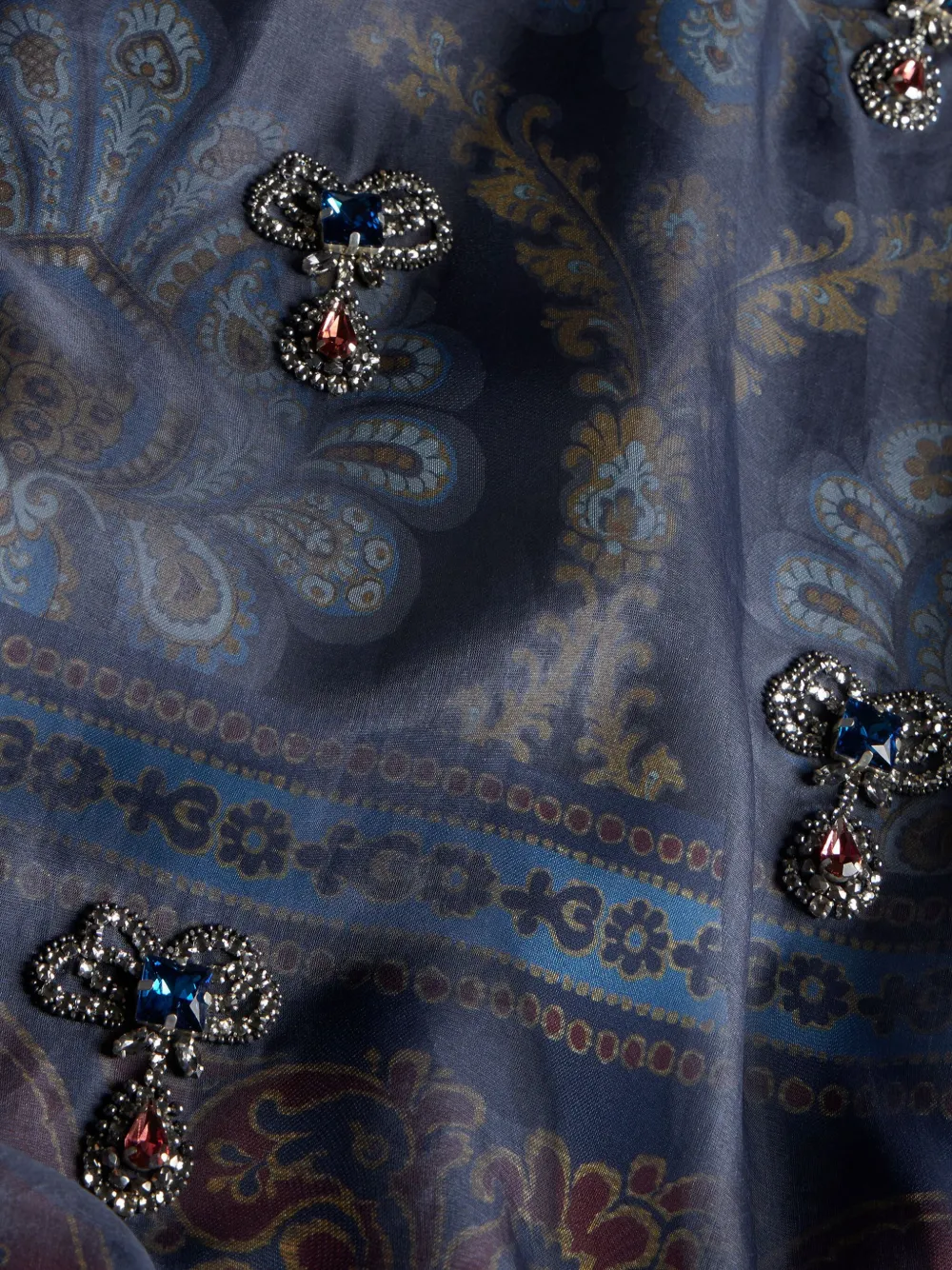 Etro Graphic-print Silk Minidress In Blue