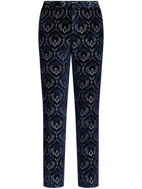 ETRO velvet jacquard slim-cut trousers