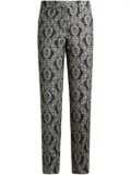 ETRO floral-brocade cropped trousers - Black