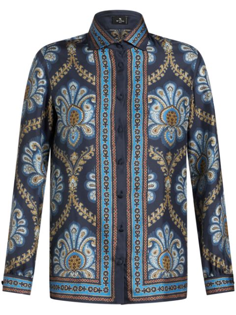 ETRO graphic-print silk shirt Women