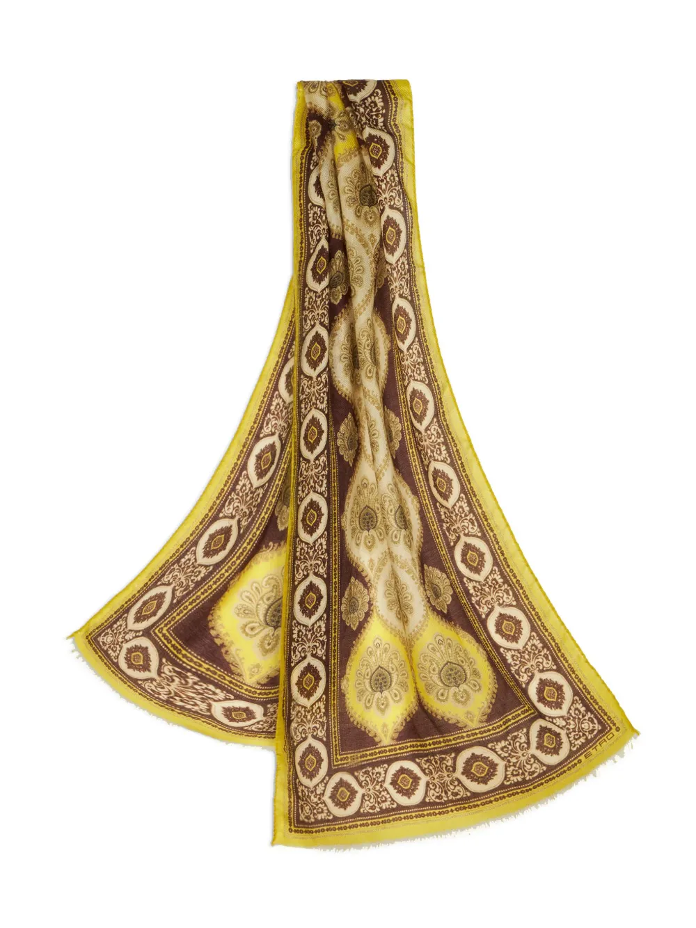 ETRO graphic-print silk scarf Bruin