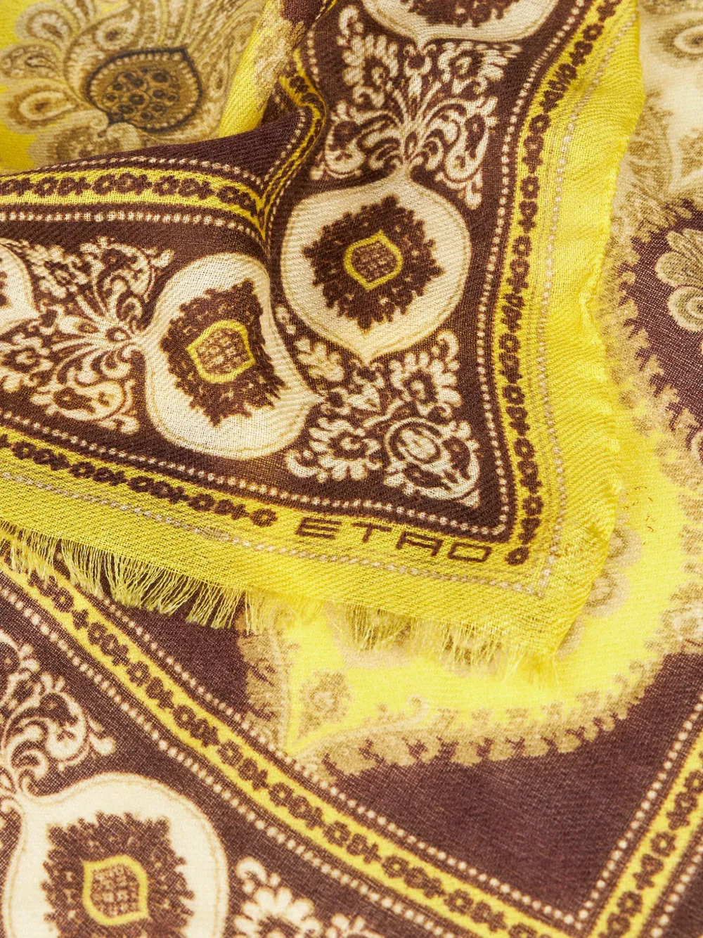 ETRO graphic-print silk scarf - Bruin