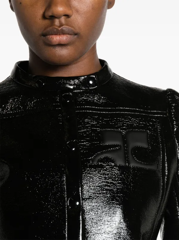 Courrèges Iconic Vinyl ロゴパッチ ジャケット | ブラック