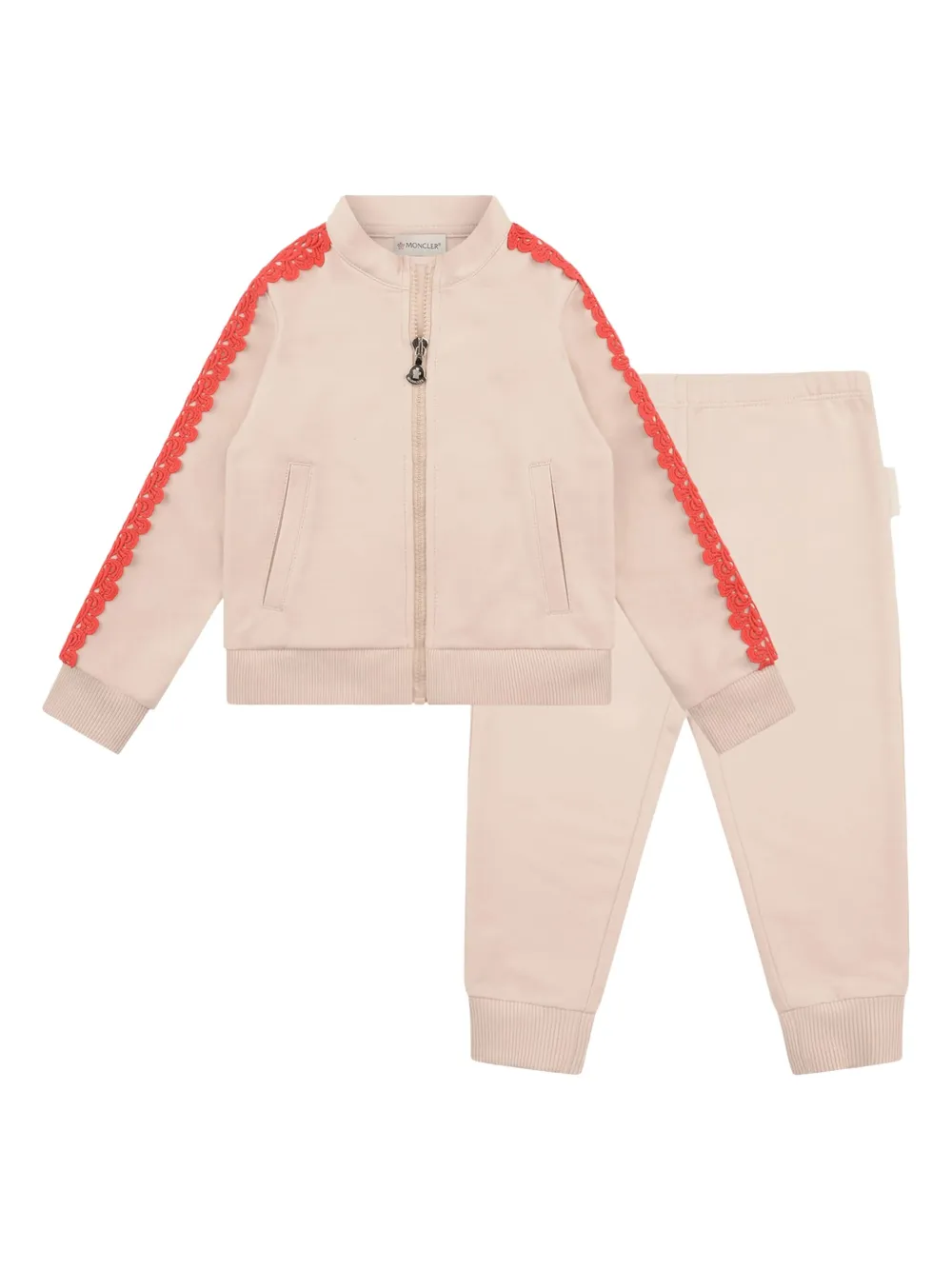 Moncler Enfant Trainingspak met geborduurd logo Roze