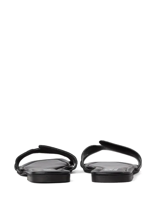 Karl Lagerfeld logo-embossed Leather Sandals | Black | FARFETCH