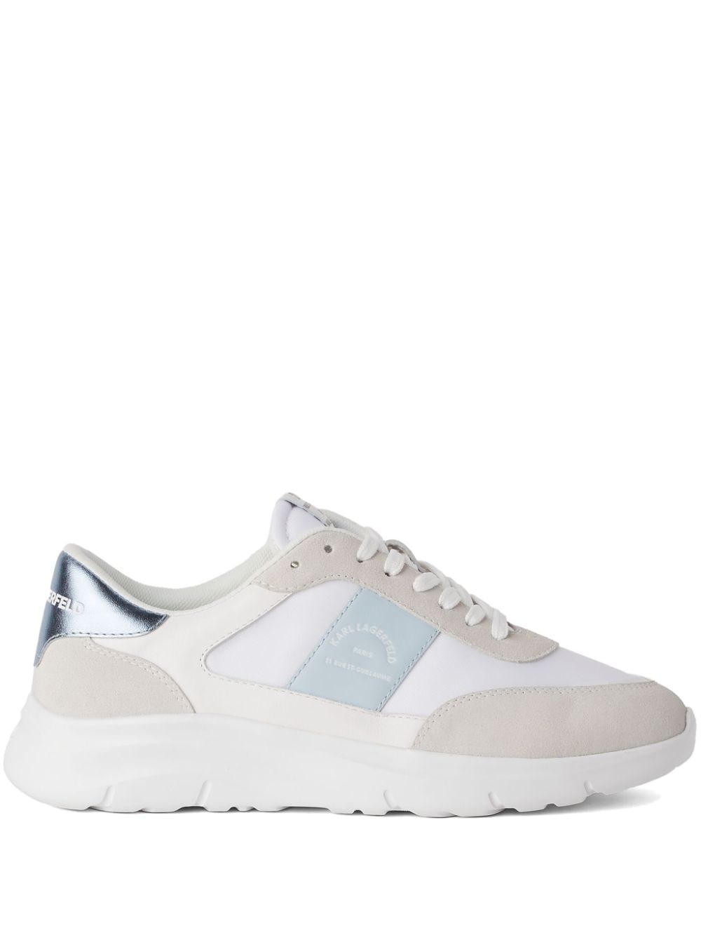 Karl Lagerfeld Serger Panelled Leather Sneakers In White