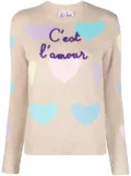 MC2 Saint Barth slogan-embroidered crew-neck jumper - Neutrals