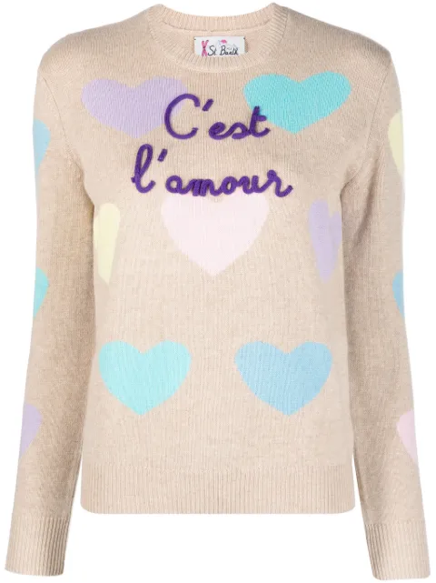 MC2 Saint Barth slogan-embroidered crew-neck jumper