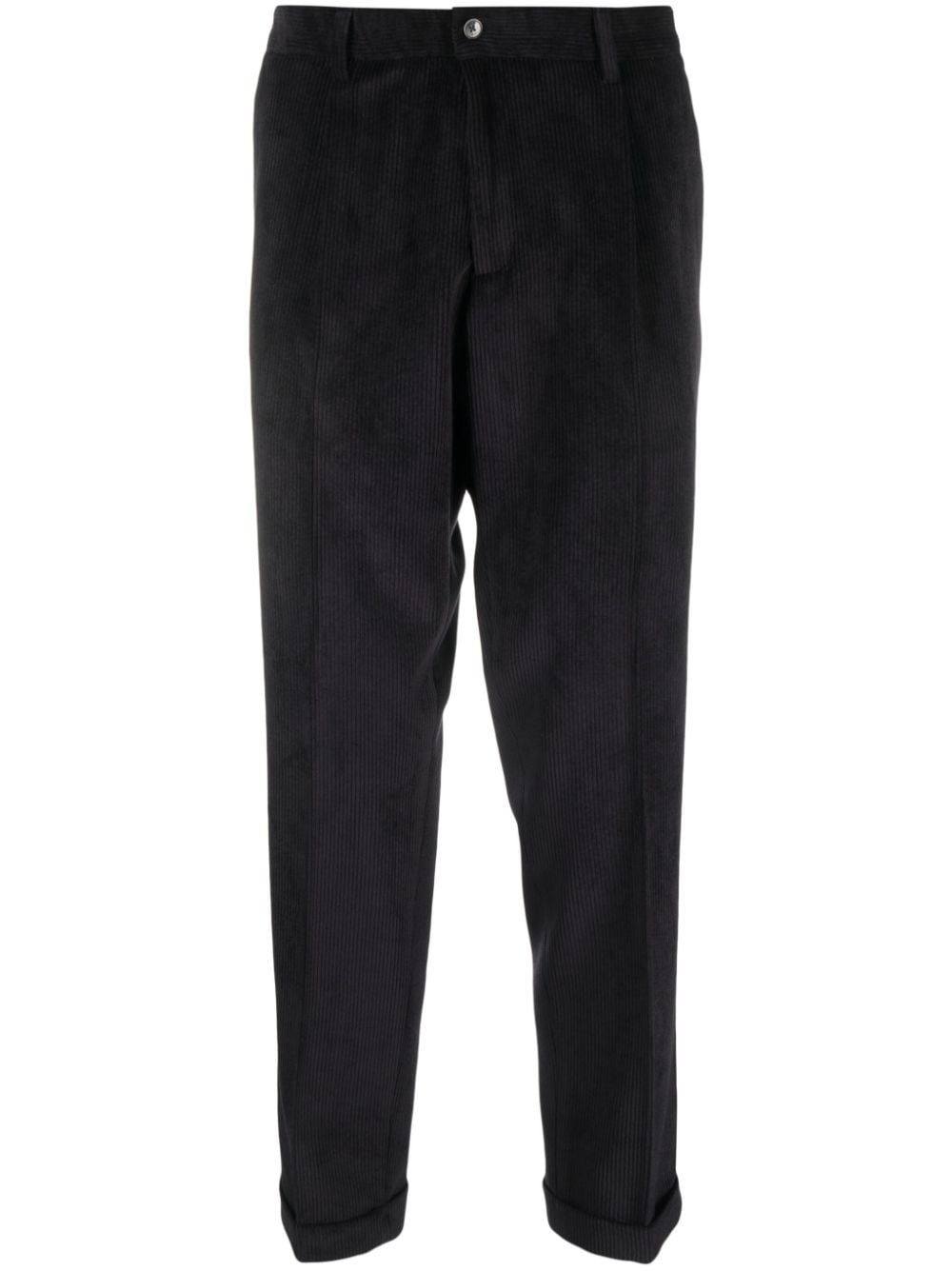 Shop Briglia 1949 Tapered Corduroy Trousers In Black