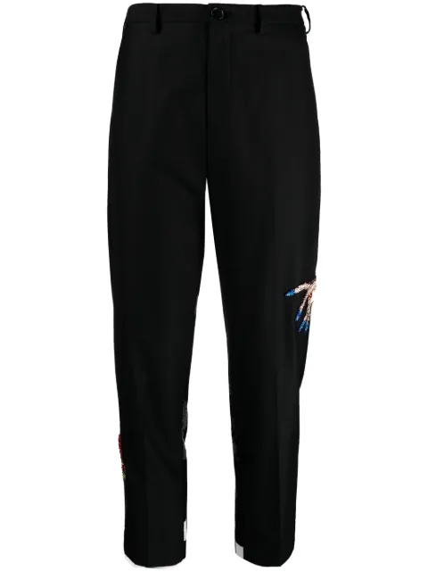 Undercover embroidered mid-rise trousers