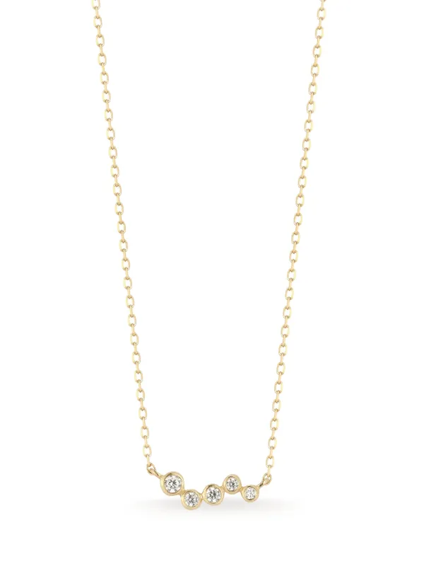Mateo 14kt Yellow Gold Mini Wave Diamond Pendant Necklace