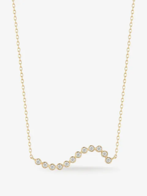 Mateo 14kt yellow gold Wave diamond pendant necklace