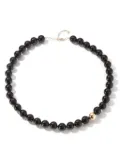 Mateo 14kt yellow gold onyx choker necklace - Black