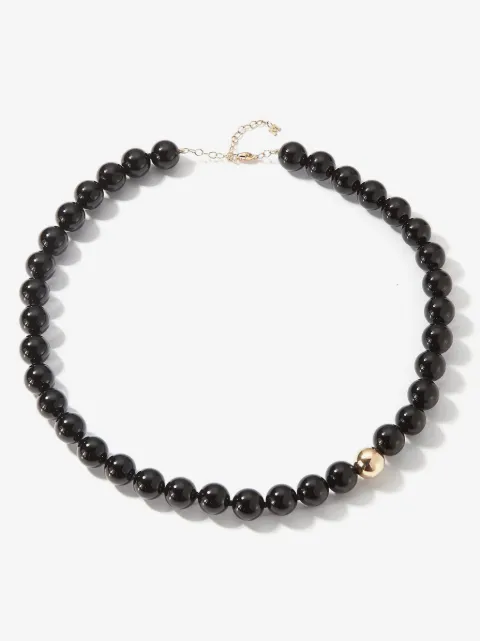 Mateo 14kt yellow gold onyx choker necklace