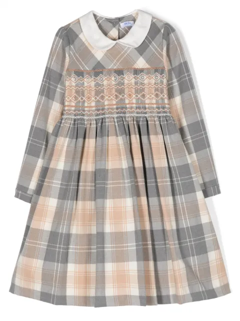 Siola check-pattern embroidered dress