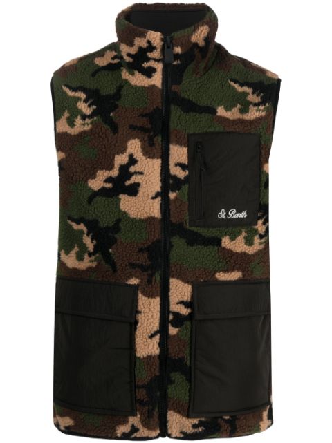 MC2 Saint Barth camouflage-print zipped gilet Men